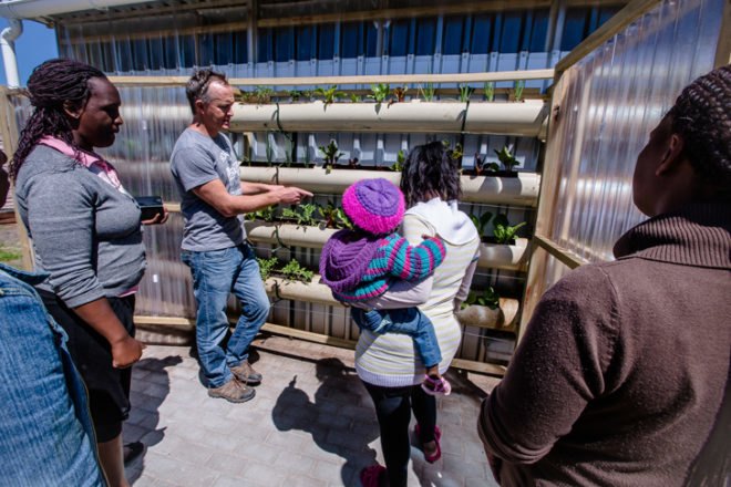 green design, eco design, sustainable design, Touching Earth Lightly, Gege Creche, City of Capetown Environmental Resource Management Department, Andrew Lord, Stephen Lamb, Vertical garden, Handspring Theater Puppet Company, Ackerman Pick and Pay foundation