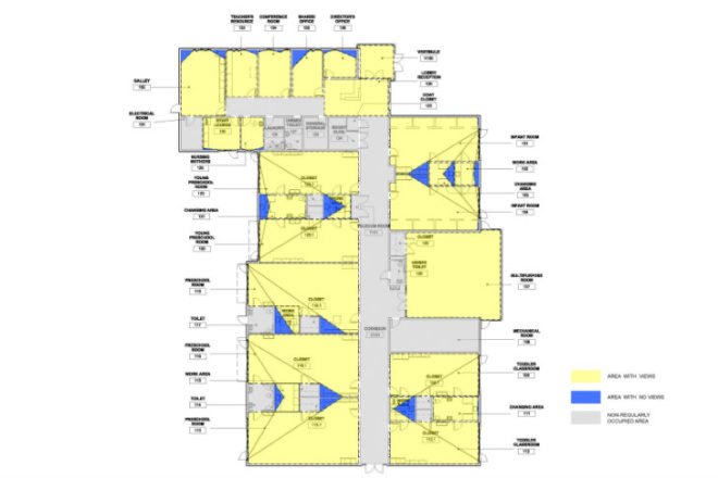 U of C Early Childcare Learning Center, daycare center, Ross Barney Architects, chicago, leed gold, daylighting