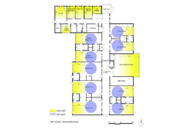 U of C Early Childcare Learning Center, daycare center, Ross Barney Architects, chicago, leed gold, daylighting