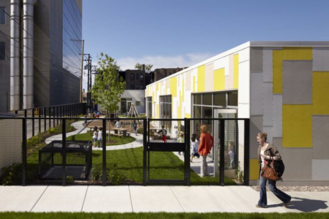 U of C Early Childcare Learning Center, daycare center, Ross Barney Architects, chicago, leed gold, daylighting
