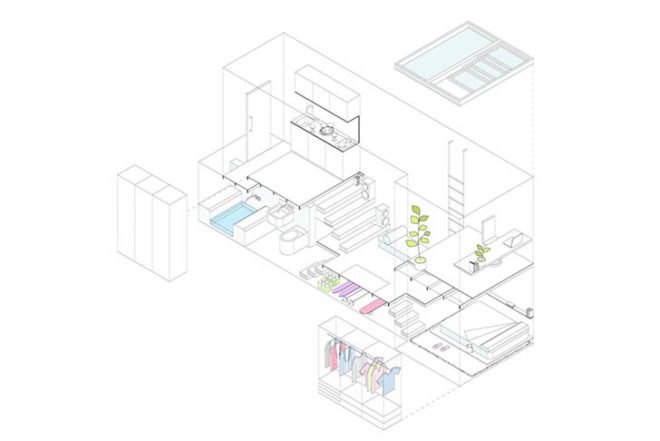 mycc, tiny home, Minimalist Pad 100M3, Spain, natural light, white cube apartment, Tiny Homes, Architecture, Daylighting