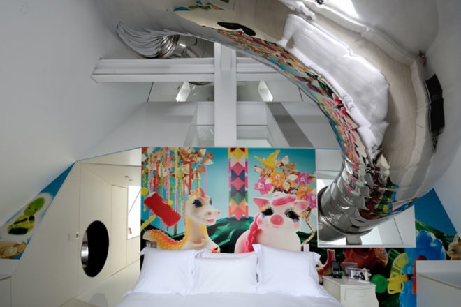 SkyHouse NYC Penthouse, David Hoston Architect, SkyHouse, NYC Penthouse, SkyHouse David Hoston Architect, NYC penthouse, NYC loft, NYC architecture, NYC mansions, New York Real Estate, Slide house