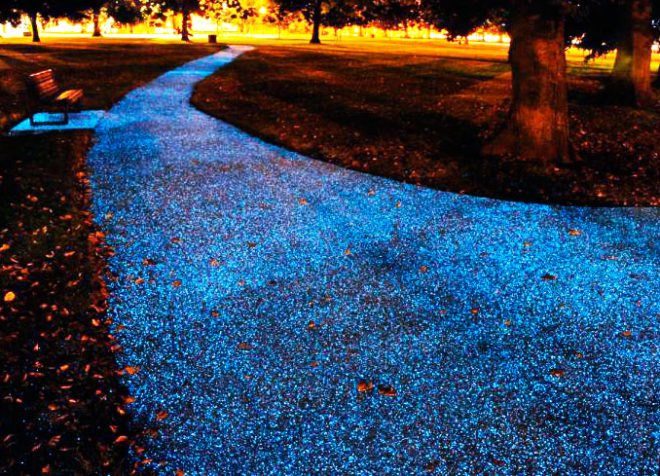starpath, pro-teq, uk, cambridge, christ's pieces, ambient lighting, pavement, asphalt, glow-in-the-dark, hamish scott, cost-effective, carbon credits, cambridge city council, elastomeric polyeurethane