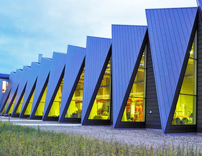 cf moller, c.f. Møller, energinet, switchgear station, gis switchgear station, transmission station, denmark, renewable energy, wind power, prefab, prefab design, daylighting, natural light, transmission grid, transmission system, electric transmission, electric grid, green design, green building, green architecture, sustainable building, sustainable design, sustainable architecture, eco design