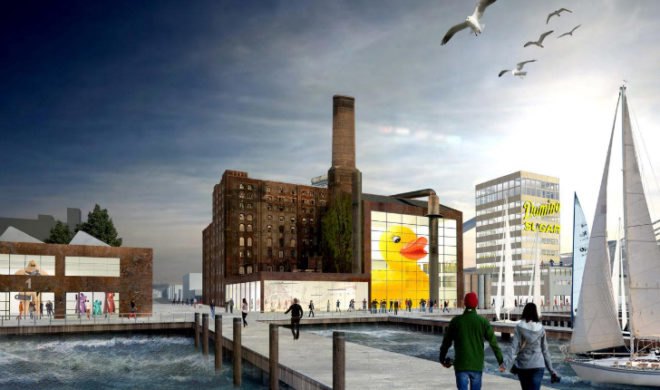 Holm Architecture Office, Domino Culture Factory, HAO, green energy technologies, green energy, Two Trees Management Company, Green Space, Waterfront, Marina, Ferry Stops, Boardwalk, Geothermal, Wave Energy, Wind Energy, Photovoltaic, Green Roof, Geothermal Energy, Dominos Sugar Redevelopment Plans, SHoP Architects, Affordable Housing, Public Space, Museum, Mixed Use Spaces, Where is the New Domino Sugar Building, Historic Domino Sugar Factory, New York Landmarks, Williamsburg, Gentrification in Williamsburg,