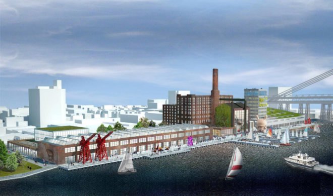 Holm Architecture Office, Domino Culture Factory, HAO, green energy technologies, green energy, Two Trees Management Company, Green Space, Waterfront, Marina, Ferry Stops, Boardwalk, Geothermal, Wave Energy, Wind Energy, Photovoltaic, Green Roof, Geothermal Energy, Dominos Sugar Redevelopment Plans, SHoP Architects, Affordable Housing, Public Space, Museum, Mixed Use Spaces, Where is the New Domino Sugar Building, Historic Domino Sugar Factory, New York Landmarks, Williamsburg, Gentrification in Williamsburg,