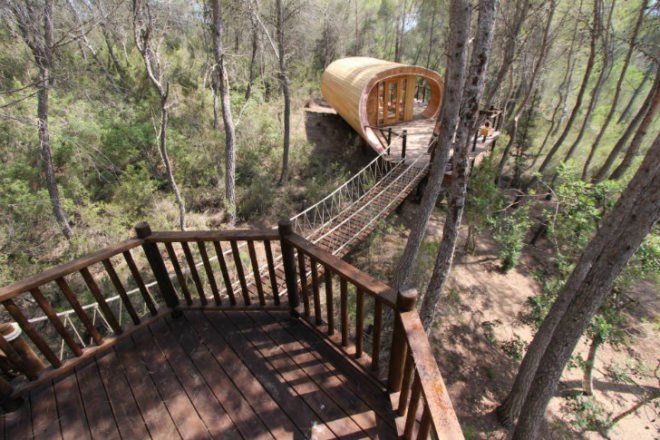 Fibonacci Tree House, Blue Forest, tree house, fibonacci spiral, fibonacci sequence, nature-inspired design,