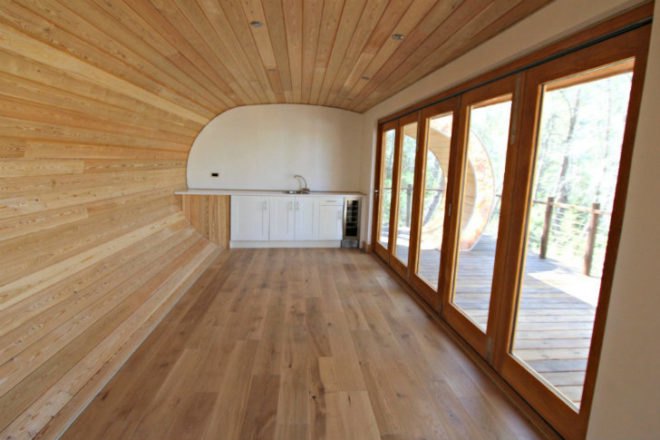 Fibonacci Tree House, Blue Forest, tree house, fibonacci spiral, fibonacci sequence, nature-inspired design,