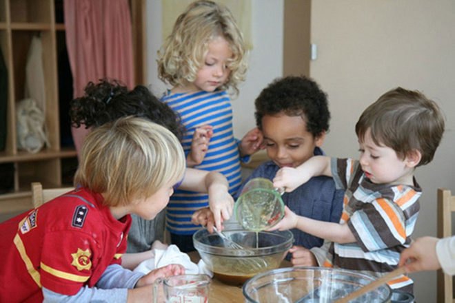 Children Baking Cake at New Amsterdam School, Waldorf School