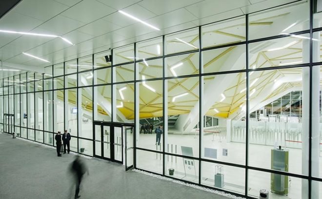 kutsai international airport, unstudio, georgia airport, ben van berkel, transparent terminal, airport like old railway station, lobby of georgia, pulsing tower, glowing tower, kutsai airport tower, radiative cooling and heating, shade strategies, hybrid lowe pressure ventilation, gray water, recycling at kutsai airport