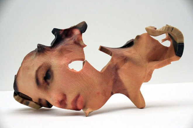 green design, eco design, sustainable design, Lorna Barnshaw, 3d printed face, 3d scanned face, 3d printed art, 123d Catch, Cubify