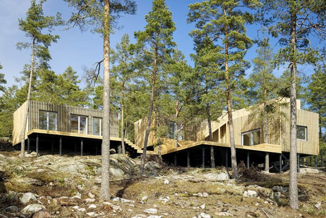 Sandell Sandberg, Timraro Vacation House, Sweden house, house on stilts, local wood, Swedish architecture, Architecture, daylighting, Green Materials,