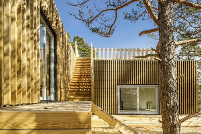 Sandell Sandberg, Timraro Vacation House, Sweden house, house on stilts, local wood, Swedish architecture, Architecture, daylighting, Green Materials,