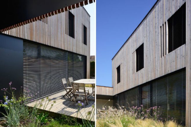 Villa B, tectoniques architectes, bioclimatic house, eco house, energy efficient house, sedum roof