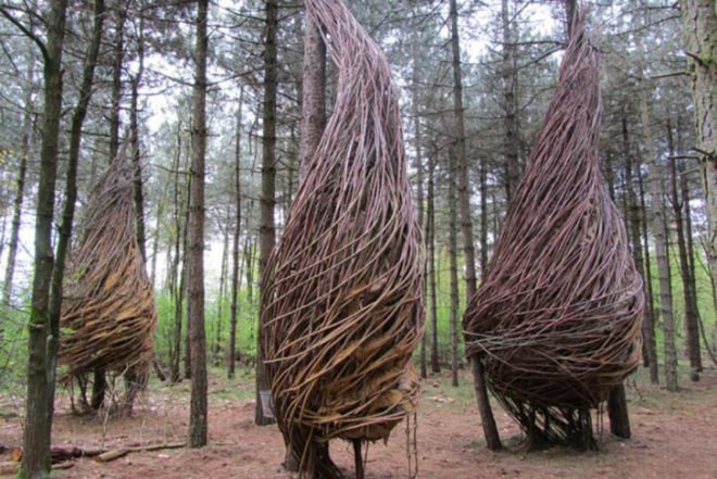 The Willowman, Dutch land artist, Will Beckers, willow sculptures, biodegradable sculptures, organic art, Architecture, art, biomimicry, Botanical, Green Materials, Treehouses