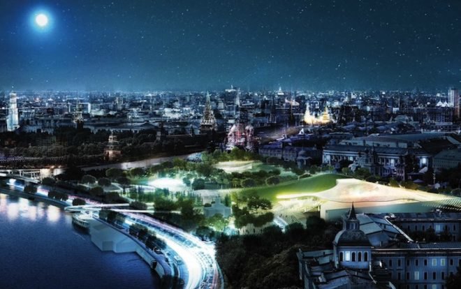Diller Scofidio + Rentro, Zaryadye Park, Moscow, wild urbanism, Red Square, Hotel Rossiya, Stalin, artificial microclimate, hybrid landscape, landscape architecture