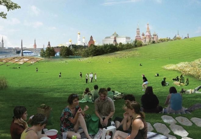 Diller Scofidio + Rentro, Zaryadye Park, Moscow, wild urbanism, Red Square, Hotel Rossiya, Stalin, artificial microclimate, hybrid landscape, landscape architecture