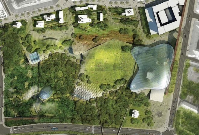 Diller Scofidio + Rentro, Zaryadye Park, Moscow, wild urbanism, Red Square, Hotel Rossiya, Stalin, artificial microclimate, hybrid landscape, landscape architecture