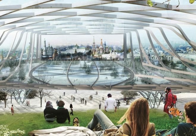 Diller Scofidio + Rentro, Zaryadye Park, Moscow, wild urbanism, Red Square, Hotel Rossiya, Stalin, artificial microclimate, hybrid landscape, landscape architecture