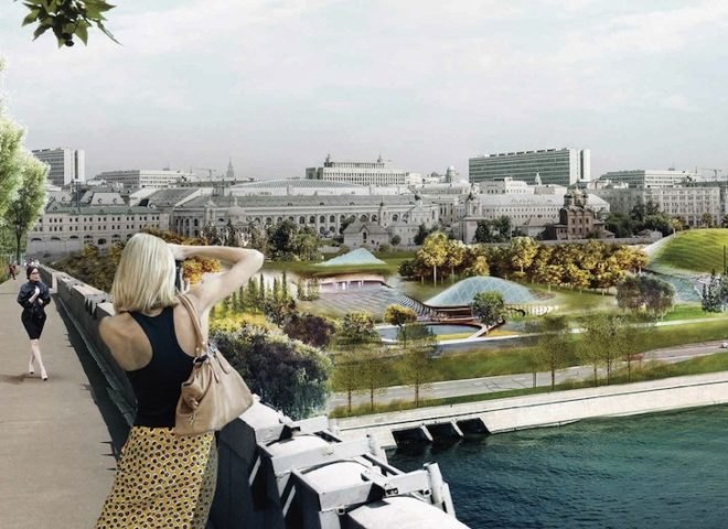 Diller Scofidio + Rentro, Zaryadye Park, Moscow, wild urbanism, Red Square, Hotel Rossiya, Stalin, artificial microclimate, hybrid landscape, landscape architecture