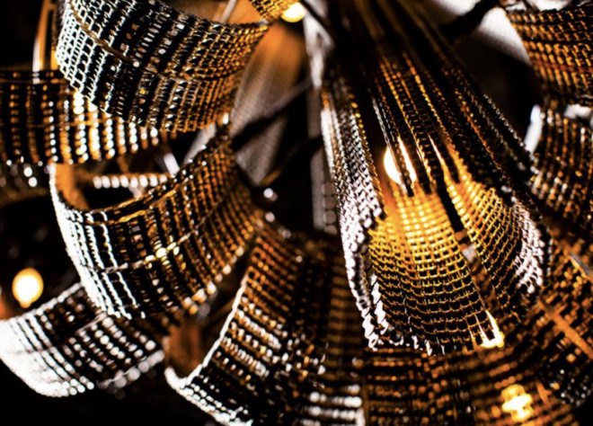 facaro, Carolina Fontoura Alzaga, bike, upcycled chandelier, Los Angeles, Connect Series, sustainable art, handmade