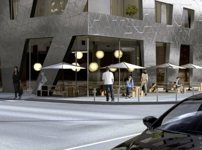 Daniel Libeskind, Berlin, Chausseestrasse 43, mixed use, ceramic panels, apartment complex, Chausseestrasse, air purification, self-cleaning facade