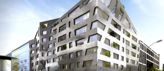 Daniel Libeskind, Berlin, Chausseestrasse 43, mixed use, ceramic panels, apartment complex, Chausseestrasse, air purification, self-cleaning facade