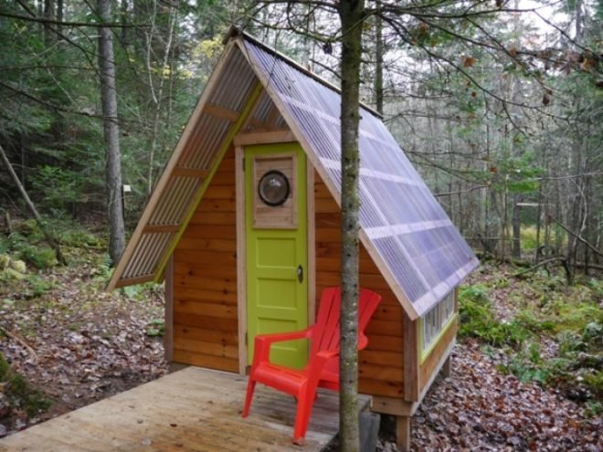 Derek Deek Diedricksen, The Rock Bottom Cabin, tiny homes, repurposed building materials, off the grid homes, sustainable building, vermont tiny cabin,