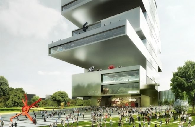 Heneghan Peng Architects, National Center for Contemporary Arts, art museum, contemporary art, russian contemporary art, NCCA, Khodynskoe Pole, stacked and cantilevered architecture, airfield history, russian art