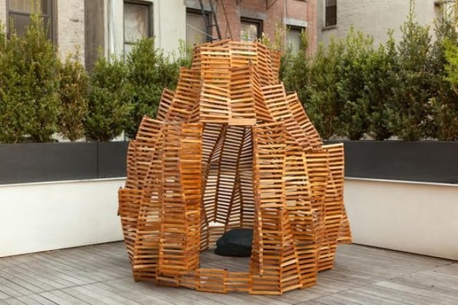 Matt Gagnon Studio, Knit Fort, reclaimed wood, innovative tree houses, small enclosures, sustainable building materials, home design, green furniture
