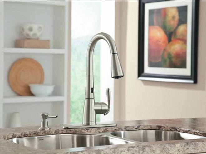 eco-friendly faucets, eco-friendly faucets, eco-friendly kitchen, faucets with sensors, green faucets, green kitchen, moen, moen faucets, Moen MotionSense faucet, MotionSense, MotionSense faucet, touch-free faucet