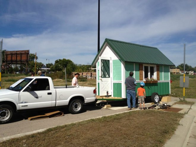Occupy Madison Tiny Home, Tiny houses, small houses, houses for homeless, humanitarian design, recycled building materials, repurposed materials, reclamed wood homes, winsconsin tiny homes, Madison Tiny Homes