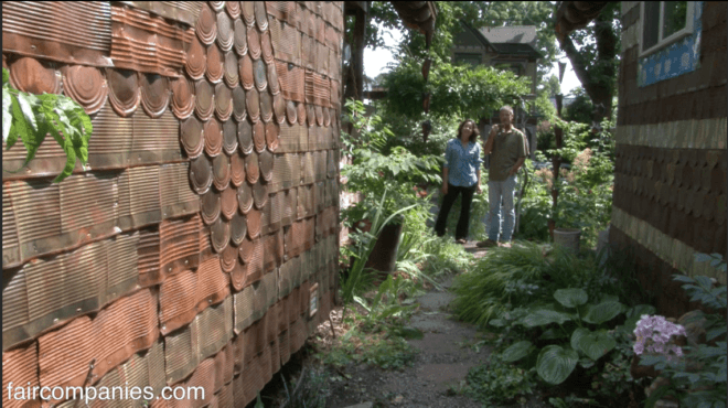 Portland houses, Portland architecture, Tiny Homes in Portland, Micro homes, micro-houses, upcycled architecture, green building, reclaimed materials, Trader Joe's, wine cellar, upcycled wallpaper, upcycled siding