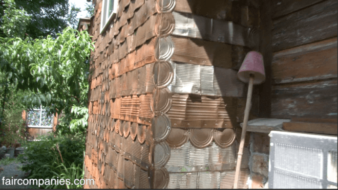 Portland houses, Portland architecture, Tiny Homes in Portland, Micro homes, micro-houses, upcycled architecture, green building, reclaimed materials, Trader Joe's, wine cellar, upcycled wallpaper, upcycled siding