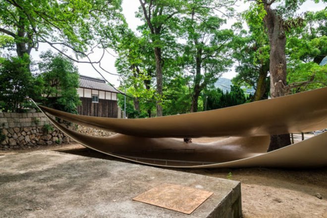 Ryuei Nishizawa, Fukita Pavilion, Japanese Pavilion, metal sheets, Japan, Architecture, Botanical, Air quality, Treehouses, Daylighting,