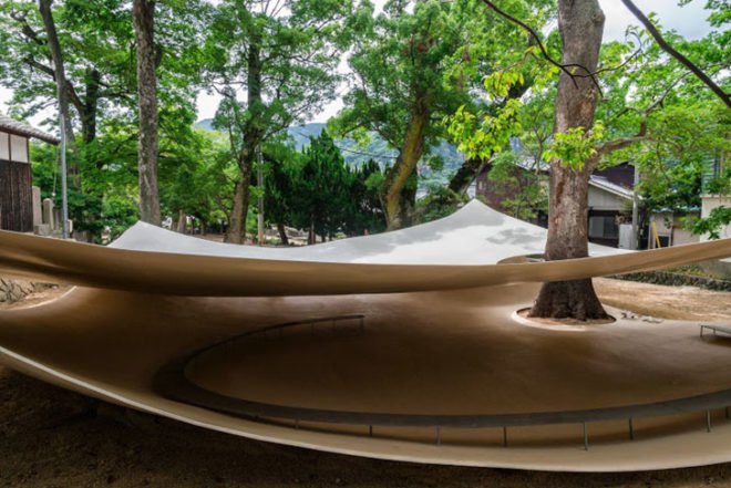Ryuei Nishizawa, Fukita Pavilion, Japanese Pavilion, metal sheets, Japan, Architecture, Botanical, Air quality, Treehouses, Daylighting,