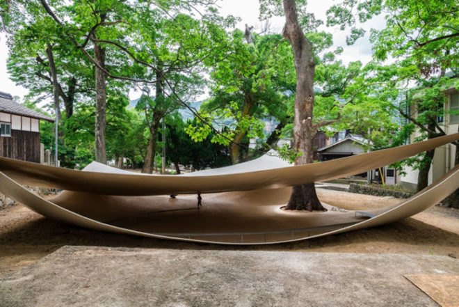 Ryuei Nishizawa, Fukita Pavilion, Japanese Pavilion, metal sheets, Japan, Architecture, Botanical, Air quality, Treehouses, Daylighting,
