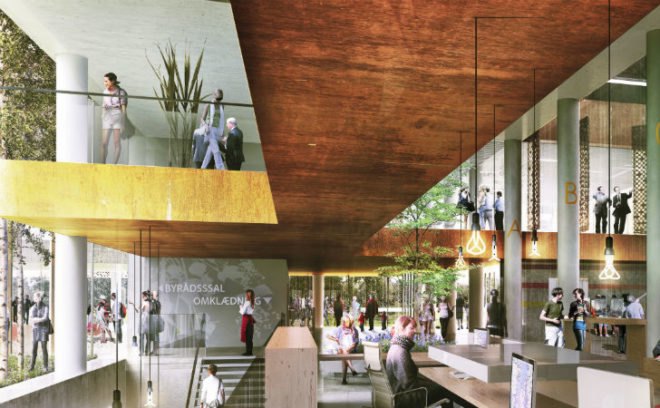 Skanderborg, Sports and Administration Centre, Schmidt Hammer Lassen, living walls, green walls, vertical garden
