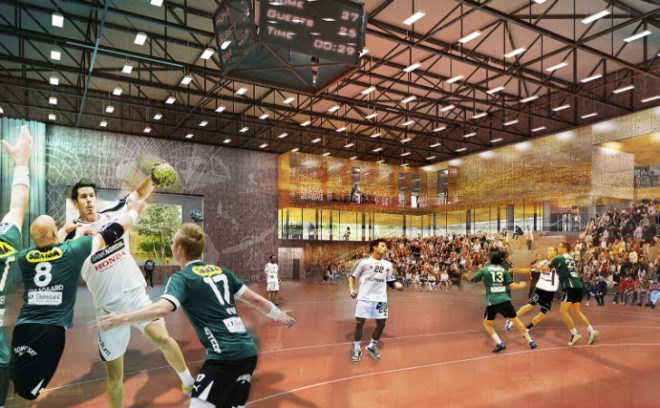 Skanderborg, Sports and Administration Centre, Schmidt Hammer Lassen, living walls, green walls, vertical garden