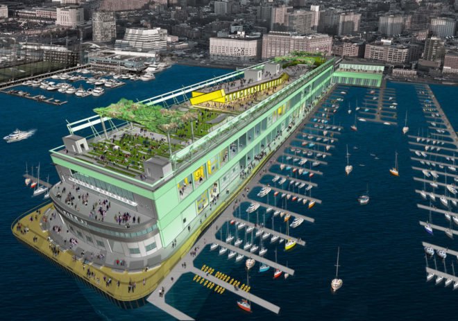 green design, eco design, sustainable design, SuperPier, modular retail complex, Youngwoo and Associates, Pier 57, shipping container construction