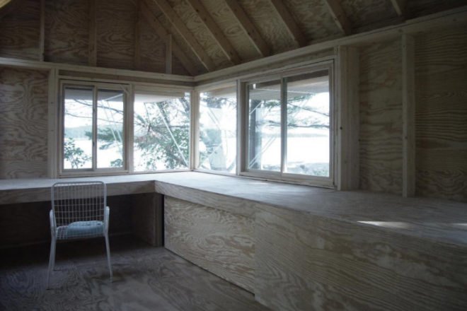 Writers Block Cabin, Cheng Snyder, eco cabin, cabin, maine, boathouse, writer's block