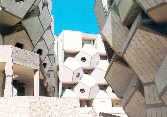 Zvi Hecker, Zvi Hecker Ramot Polin, Ramot Polin Jerusalem, Ramot Polin Israel, prefab housing Israel, social housing experiments, dodecahedrons architecture, architectural geometry, avant-garde architecture Israel, failed architecture, low income housing, social dwelling