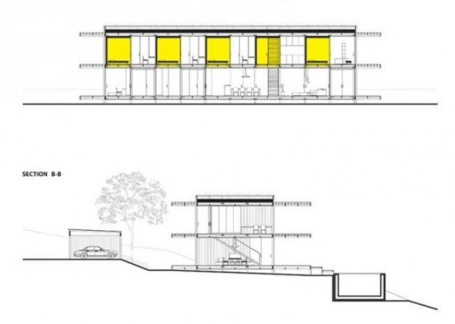 Ales Javurek, AC - CA container vacation home competition, shipping container home design, Bondi Beach, freight container design, sustainable design, sustainable materials, australia