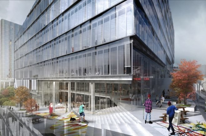 new media campus, axel springer, berlin wall, berlin, Büro Ole Scheeren, big, oma, rem koolhaas, office complex, flexible plan layout, collaborative cloud