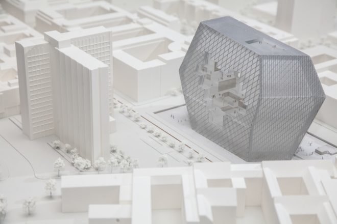 new media campus, axel springer, berlin wall, berlin, Büro Ole Scheeren, big, oma, rem koolhaas, office complex, flexible plan layout, collaborative cloud