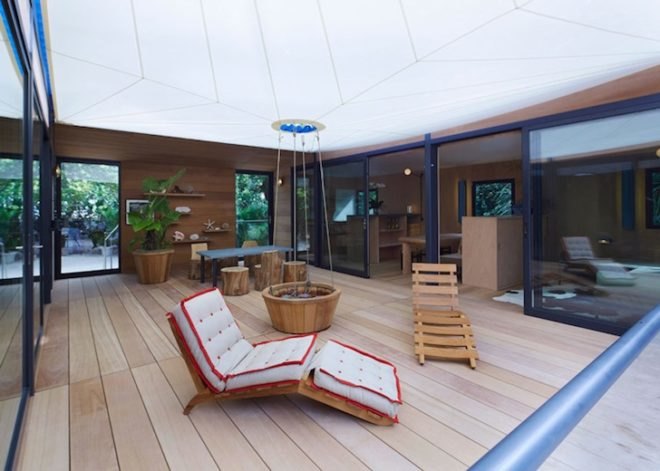 louis vuitton, charlotte perriand, modernist architecture, design miami, prefab, le corbusier, La Maison au Bord de l'Eau, iroko, okoume, the raleigh hotel, south beach