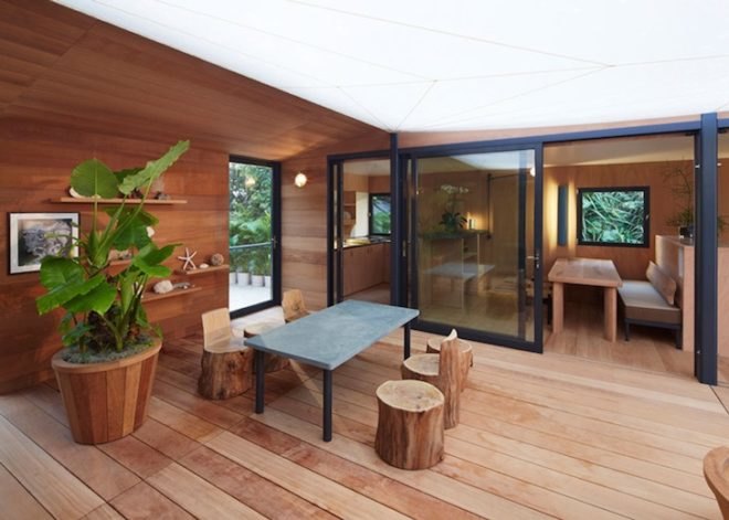 louis vuitton, charlotte perriand, modernist architecture, design miami, prefab, le corbusier, La Maison au Bord de l'Eau, iroko, okoume, the raleigh hotel, south beach