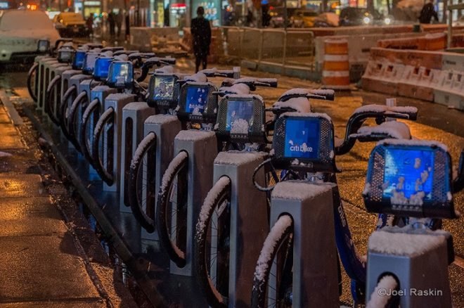 Citi Bike, winter, snow, bike sharing, snow storm