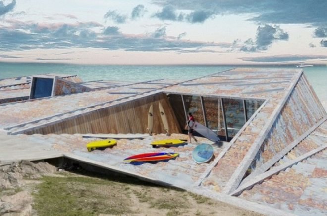 Eunjin Koh, Jonghyun Kim, AC - CA container vacation home competition, Bondi Beach, freight container design, sustainable design, shipping container home design,sustainable materials, australia