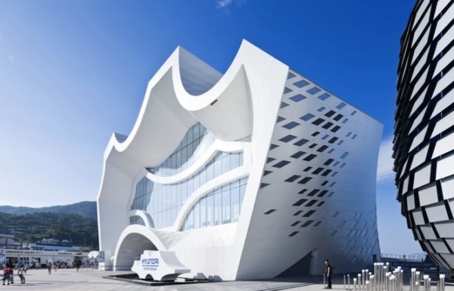 hyundai pavilion, hyundai, hyundai motor group, Yeosu, 2012 world expo, Unsangdong Architects, motion imagination, mechatronics, hyper matrix, kinetic landscape,